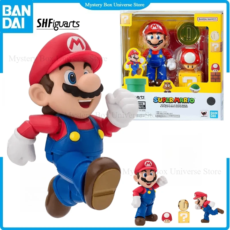 

В наличии Оригинальная официальная фигурка Super Mario SHF от Bandai, коллекционная модель из ПВХ, лимитированная серия, подарок на день рождения для мальчиков