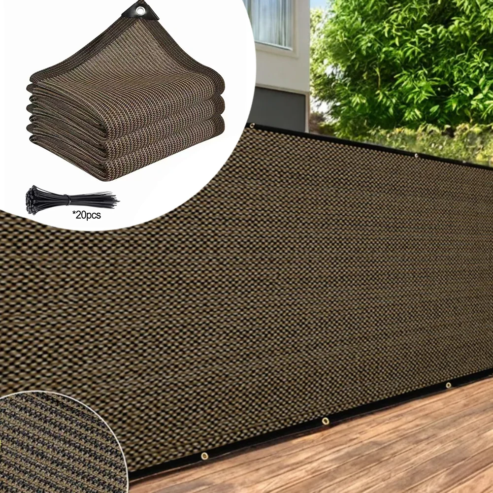 Brown Sunshade Screen for Balcony Garden UV Blocking Water Through Design Polyethylene with UV Coating 1.2m 1.6m 1.5x5m
