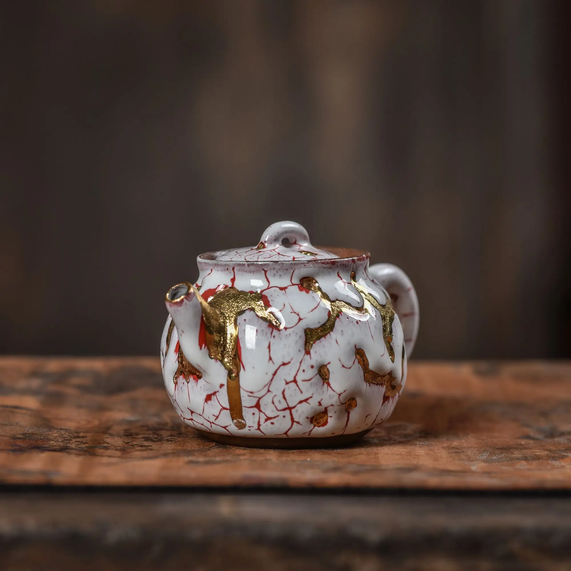 Apple-Shaped Teapot Light Luxury Exquisite A Powerful Tool For Brewing In The Ru Kiln Tea Room Small Portable Home-Use Pot