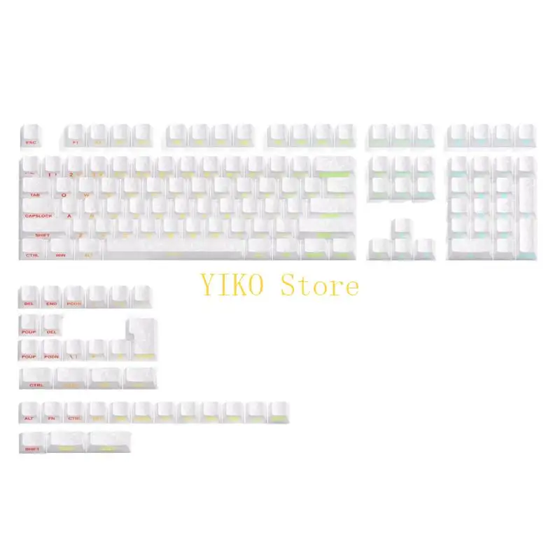 K32C Low-Light Typing Carbon Fiber Texture Keycap Set for Mechanical Keyboards, OEM Profile, Side Print Text, 140-Key Layout