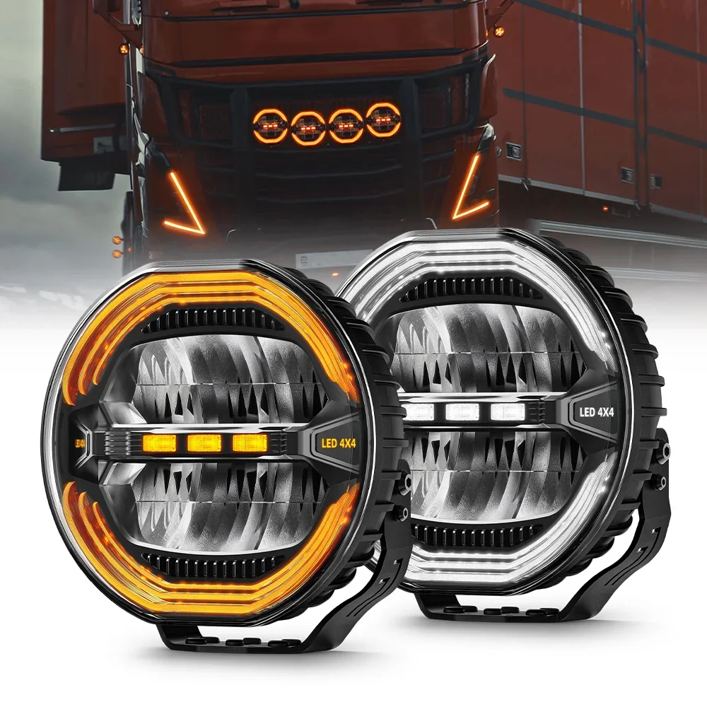 �y�Z�[�����zHAOLIDE 9�C���`�ی^LED��Ɠ� �����P�x�I�t���[�h�E�F���J���t���[�C���ODRL 12V 24V �� SUV �X�|�b�g���C�g ATV �W�[�v �g���b�N IP68�Ή�