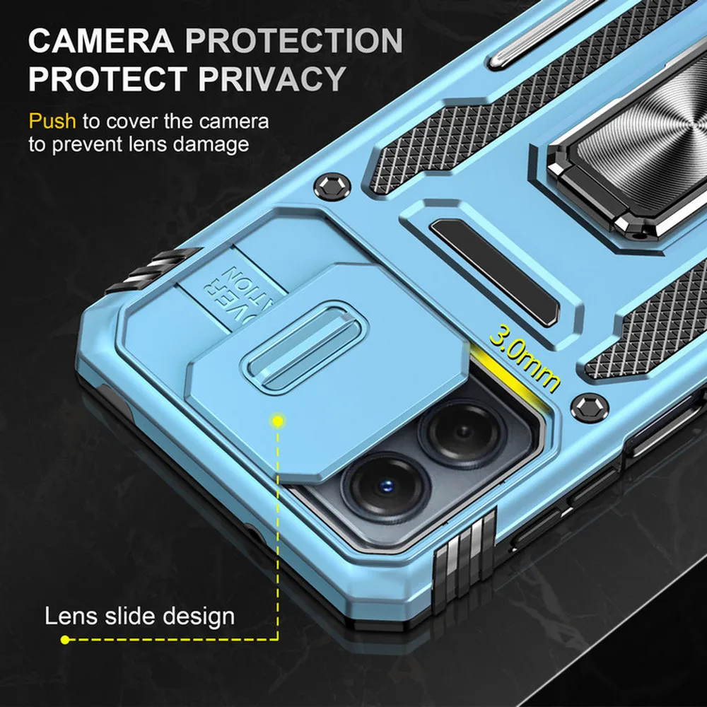 Edge40 Neo 5G Luxury Case For Motorola Edge 40 Neo Camera Slide Protect Bumper Ring Funda Moto Edge 40 30 Lite 30Pro Back Cover