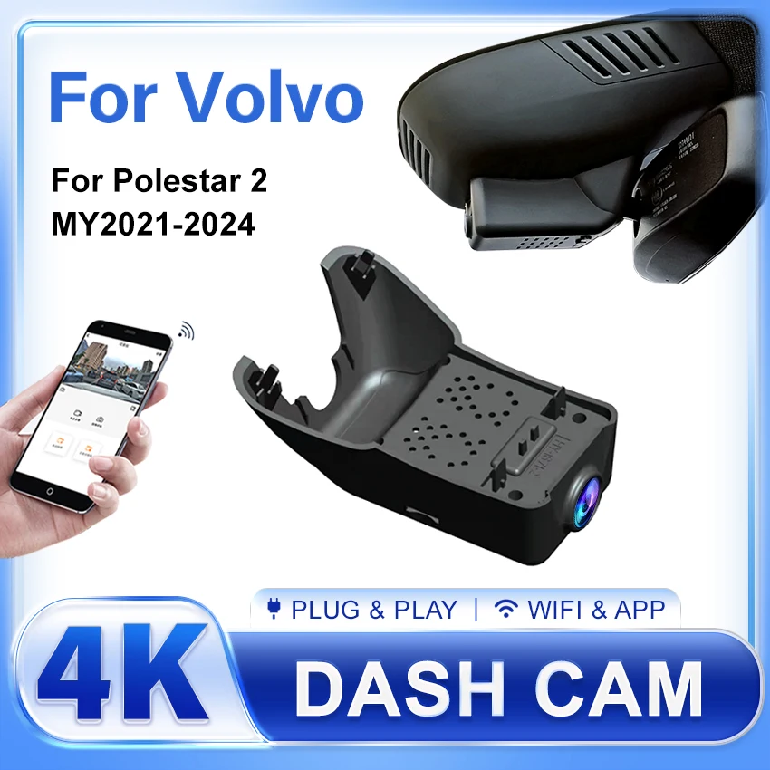 

Для Polestar 2 2021 2022 2023 2024 Plug and Play 4K видеорегистратор для автомобильной камеры видеорегистратор WIFI Автомобильный видеорегистратор записывающие устройства