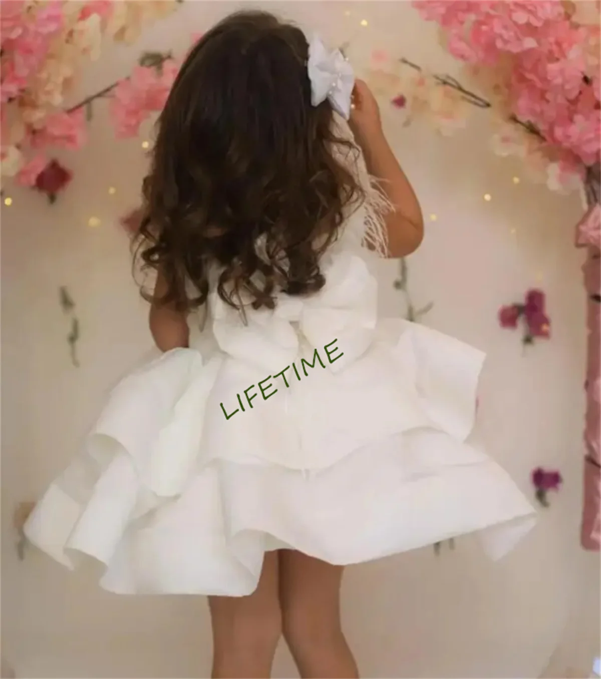 

White Puffy Princess Baby Girl Dress vestidos infantil Size 1 4 6 12 14 Years Flower Girl Dress Kid Birthday Party Gown