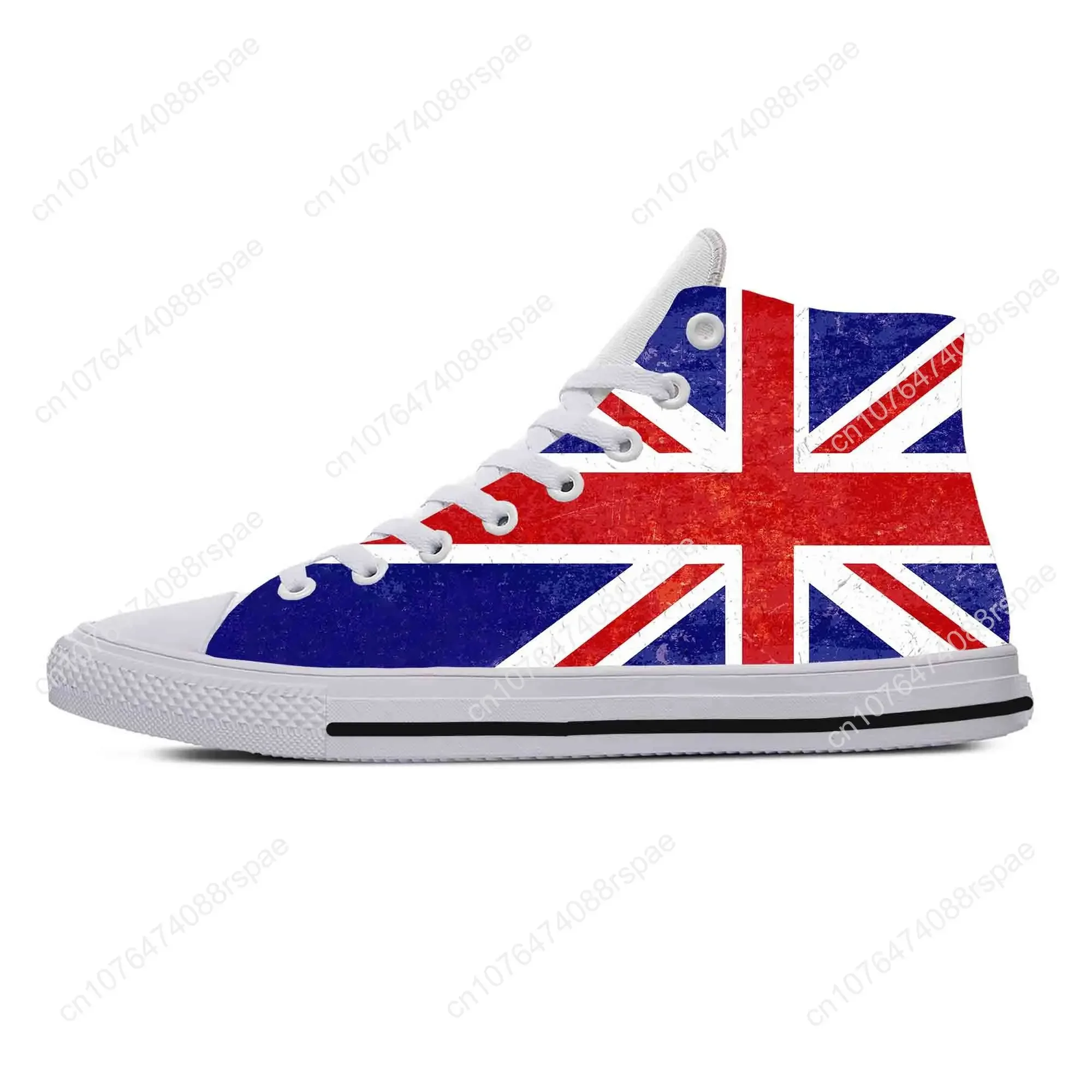 Sapatos de pano casual com impressão 3D para homens e mulheres, tênis confortáveis, sapatos de pano respirável, Reino Unido, Union Jack, bandeira britânica da Grã-Bretanha