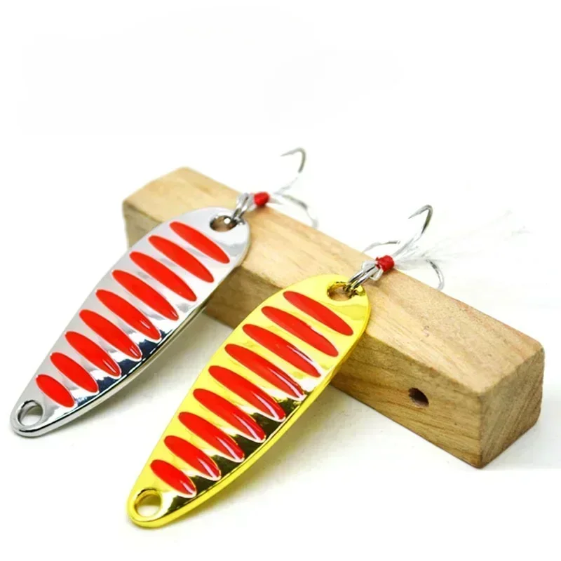 Wide mouthed fish with single curved surface, 3rd generation red stripe spoon shaped sequin, curved mouth lure, fake bait