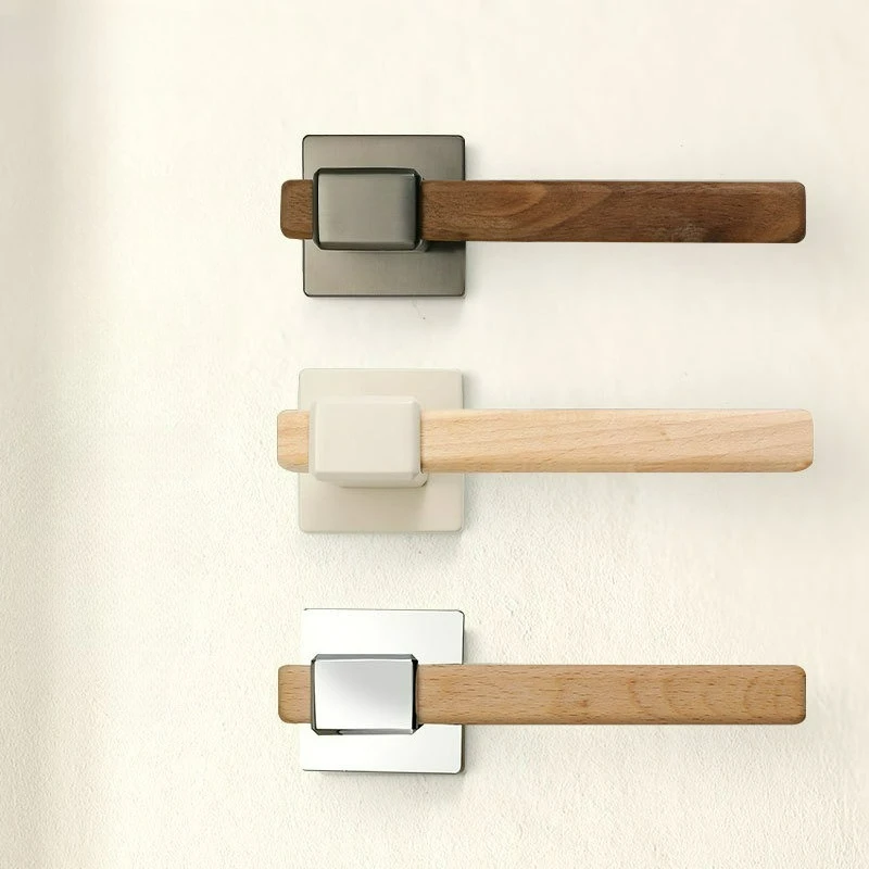 

Дверной замок для спальни из орехового дерева, дверная ручка из массива дерева, кремовый ветер, магнитный замок для бытовой двери