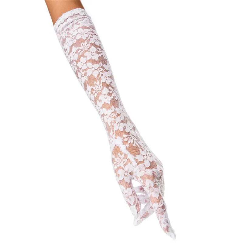 Women's Lace Gloves Thin Summer Sunscreen Gloves Bridal Wedding Dresses Black White Red Color Simple Girl Lace Sweet Sexy Gloves