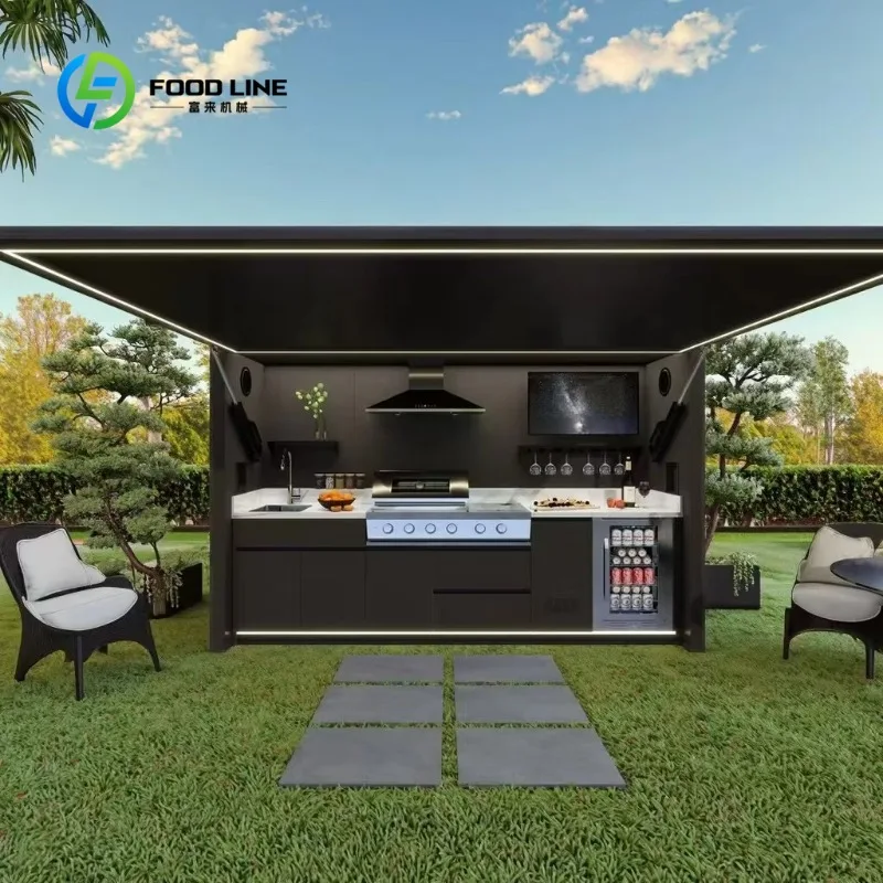 Customized Collapsible Outdoor Kitchen Table with Storage Compartments Foldable for Family Camping Backyard Gatherings