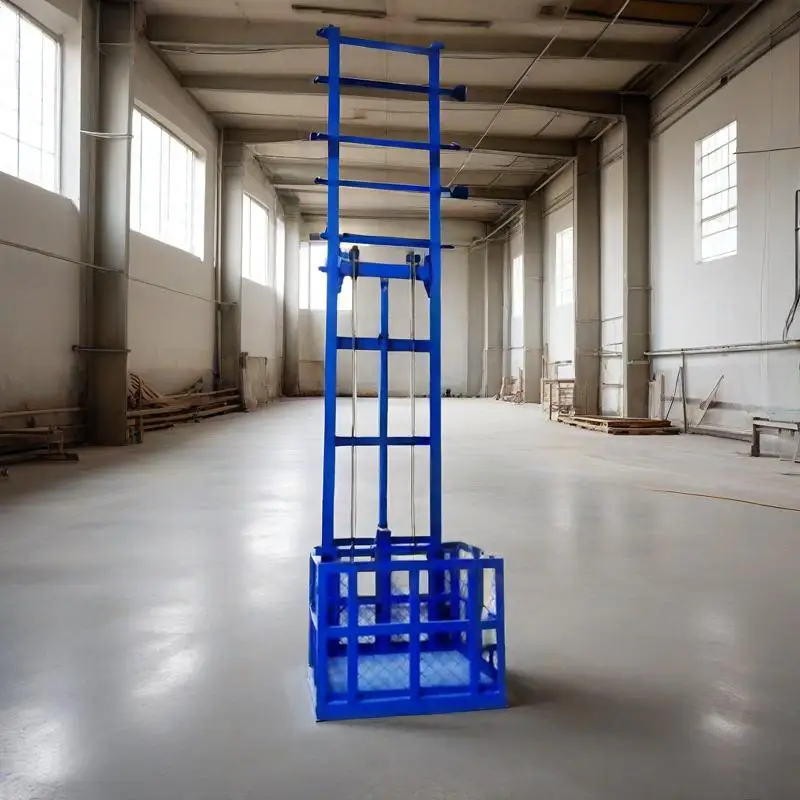 

hydraulic warehouse stationary lead guide rail small vertical cargo lift freight elevator