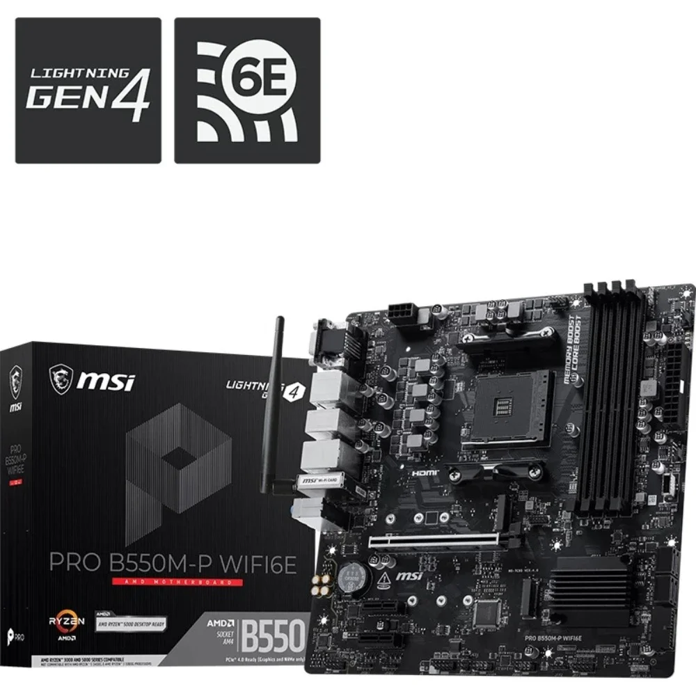 MSI PRO B550M-P WIFI6E Computer Esports Game Motherboard with High-definition Audio Components DDR4 Memory Acceleration Engine