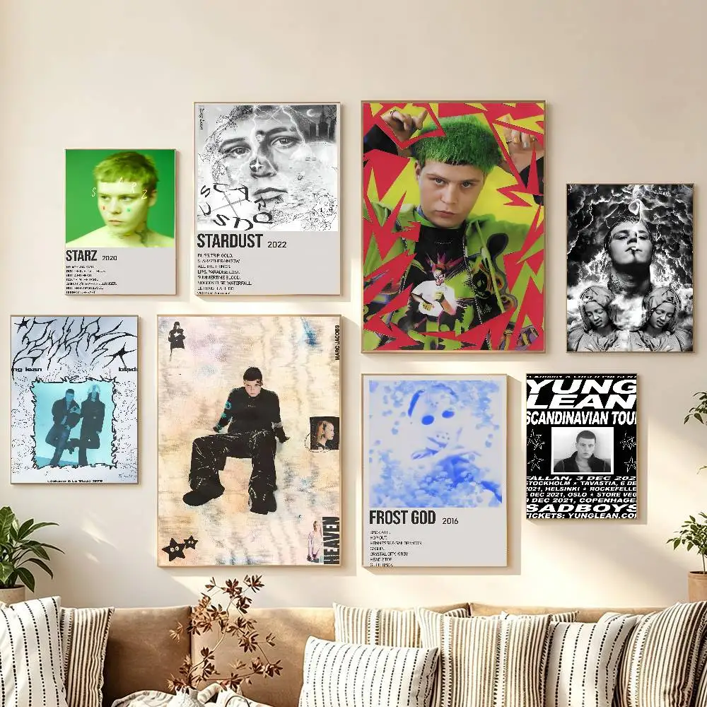 Po-p Sing-er- Yung- Lean Fr-o-s-t Go-d Adhesive Wall Art Poster Canvas Bedroom Children, Study Living Room For Home Room Decor