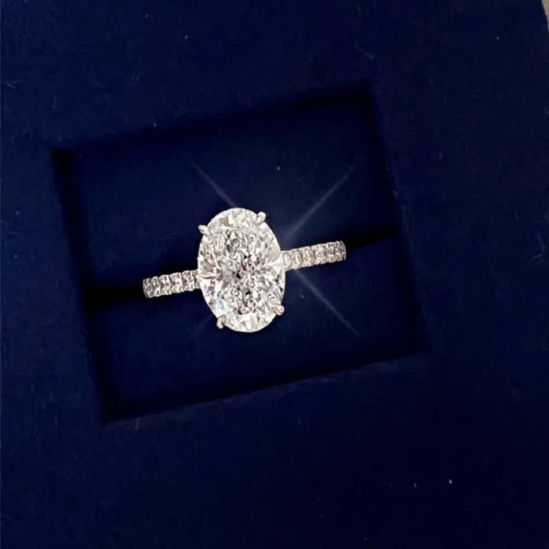 

Luxury White High Carbon Diamond Rings for Women - 925 Sterling Silver Wedding Band & Bridal Engagement Ring Party Jewelry Gift