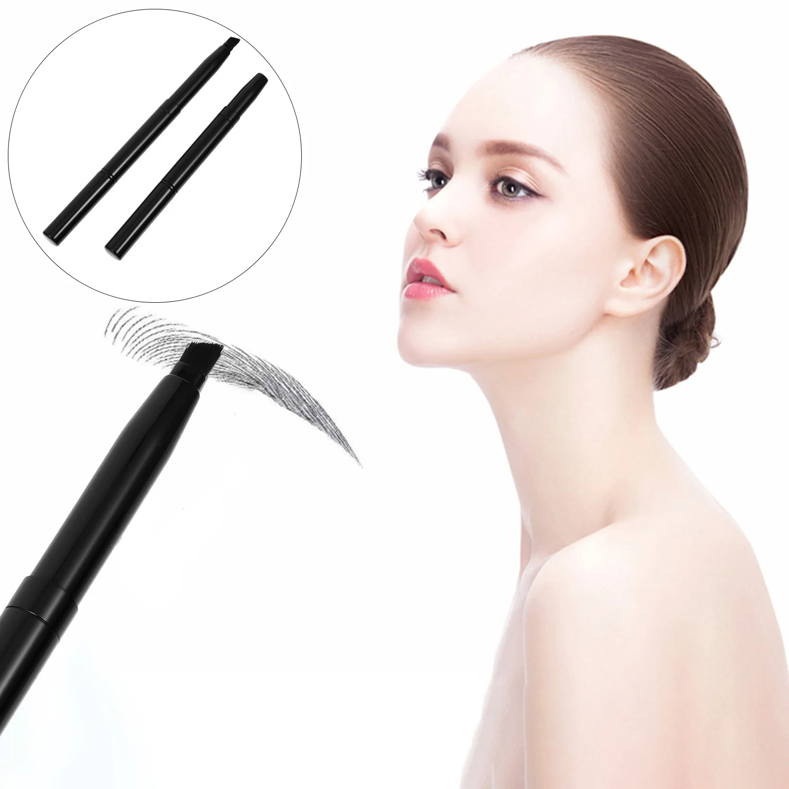 2Pcs Double-Ended Angled Brow Brush Makeup Tool for Eyebrow Defining Shaping Filling Grooming Eyebrow Brush Makeup Tool
