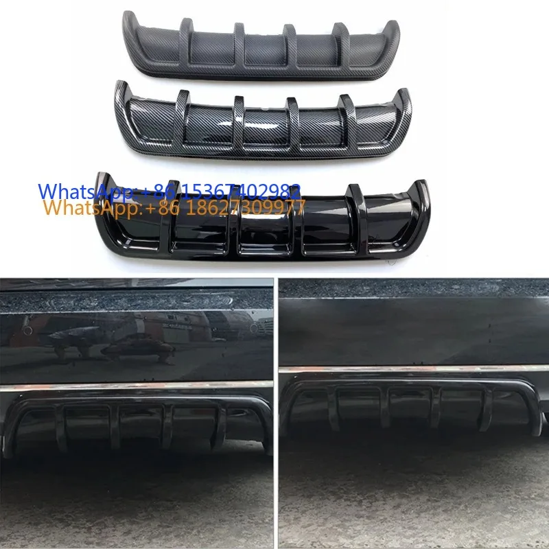 Rear Bumper Body Kit Sh-a-rk Chin Spoiler Diffuser Trim Cover BlackUniversal Car