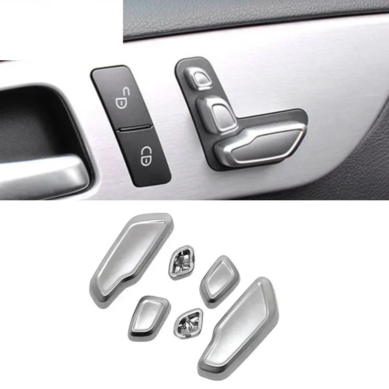 Car Styling Seat Adjust Buttons replace Decoration Covers Stickers Trim for Mercedes Benz C E Class W204 W212 Auto Accessories