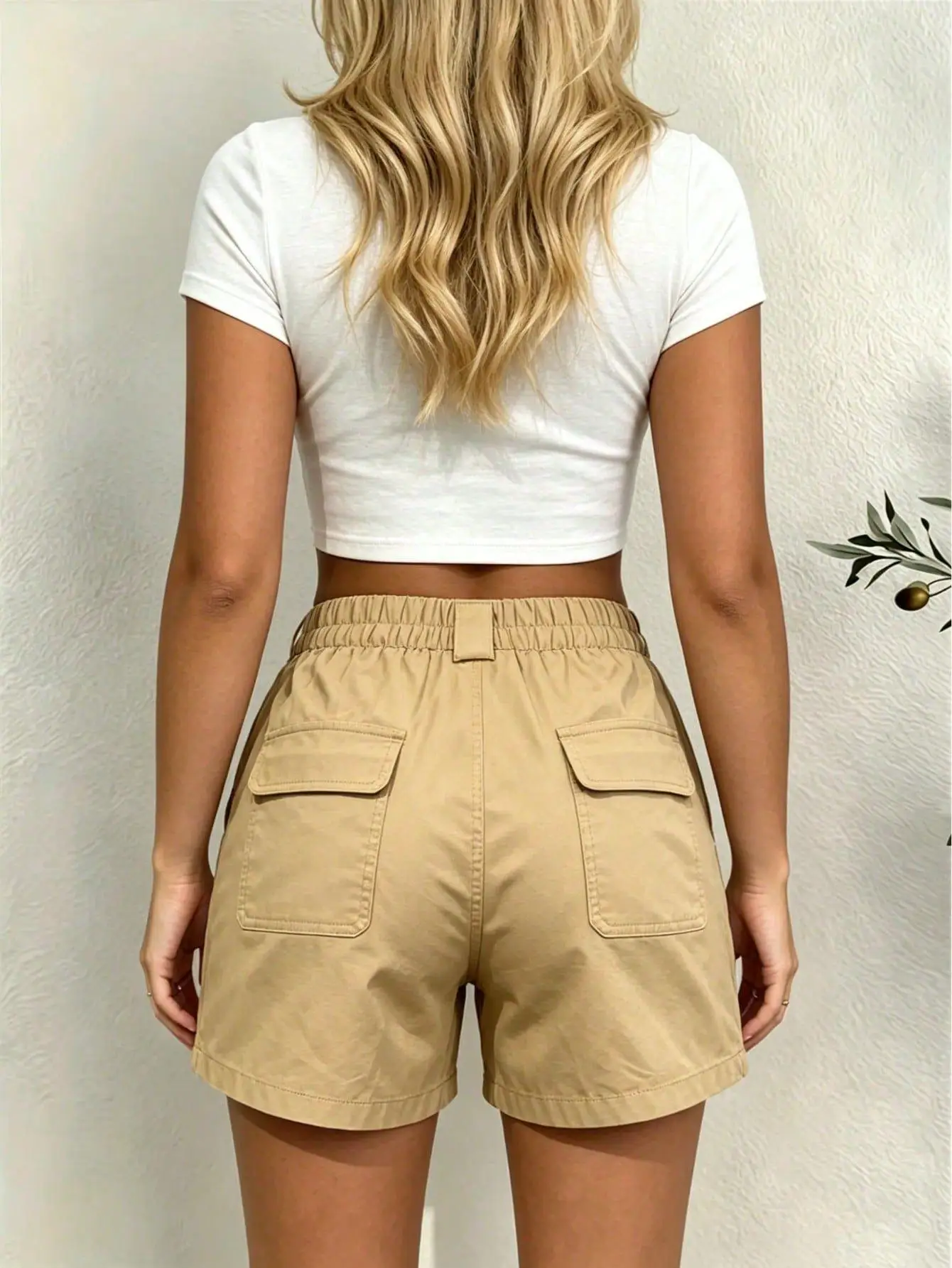 Women's Solid Color Casual Versatile Multi-Pocket Cargo Shorts Summer
