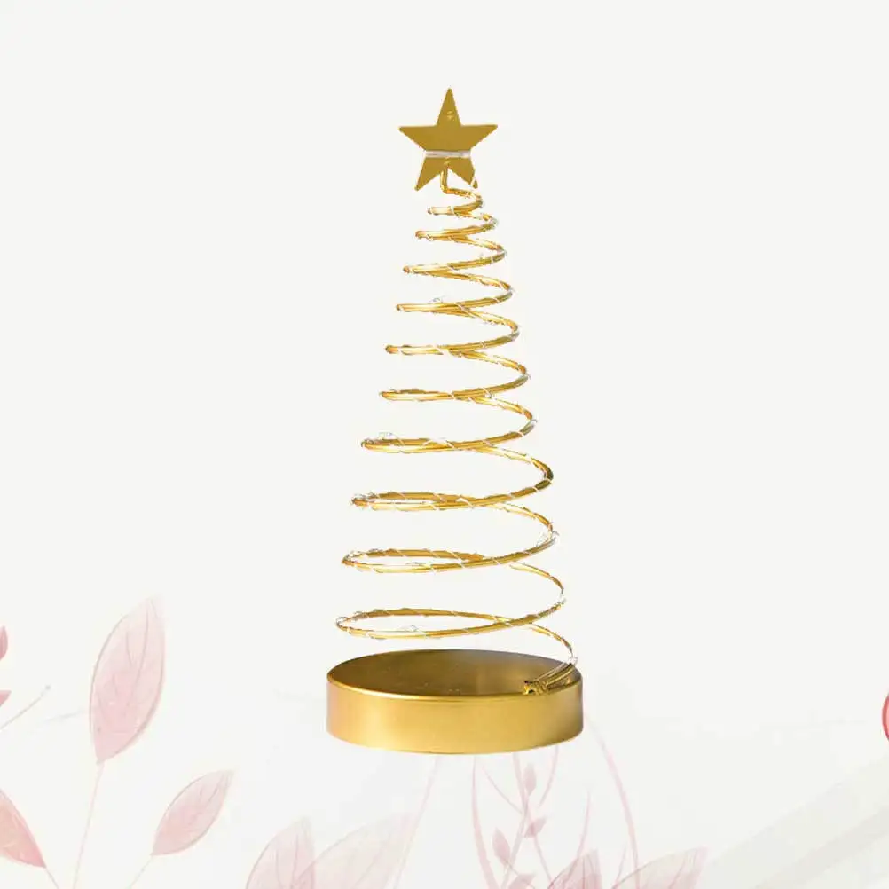 مصباح ليلي منارة ذهبي لعيد الميلاد وسطح المكتب وغرفة النوم وغرفة المعيشة وإضاءة LED موفرة للطاقة وصديقة للبيئة