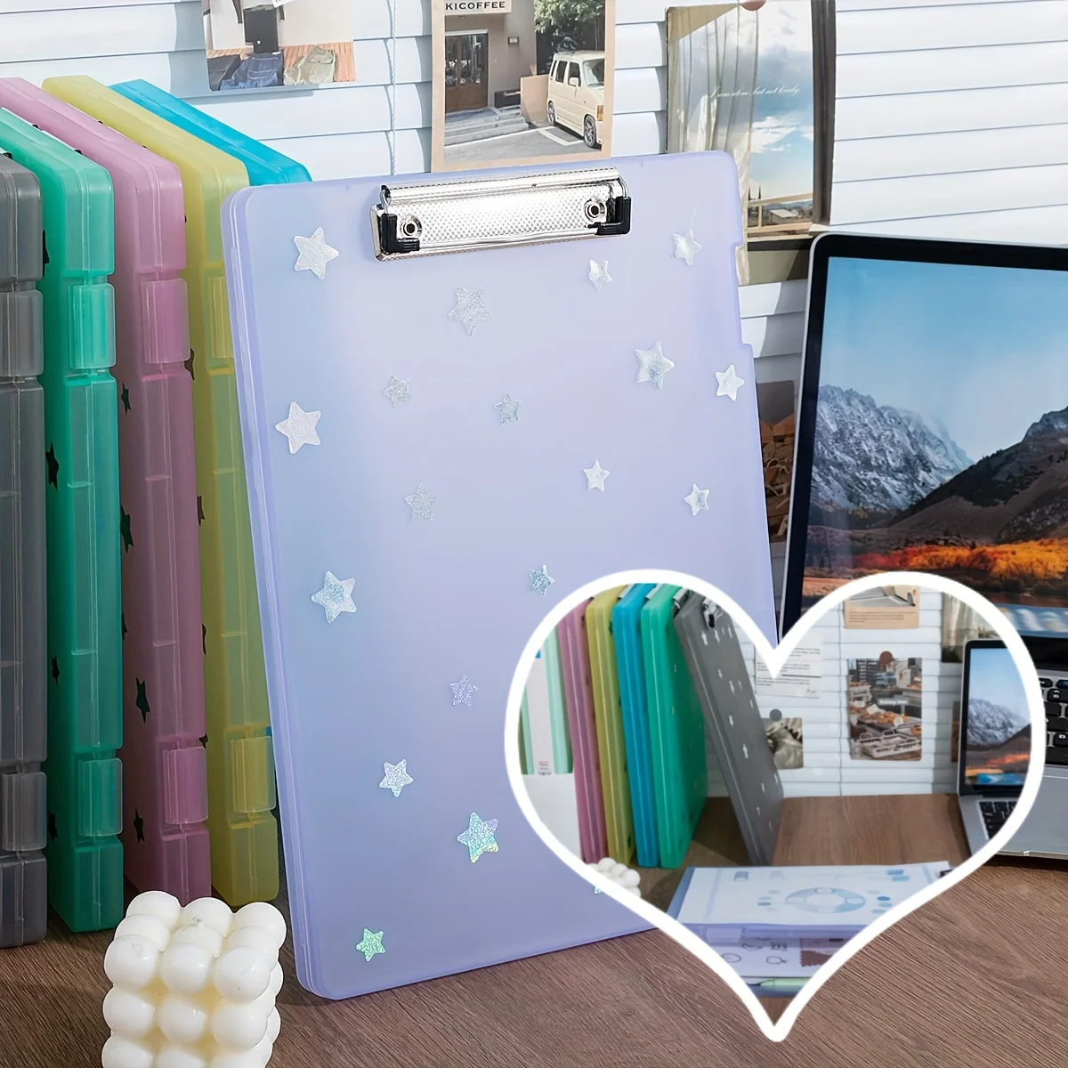 

A4 File Organizer Box with Pastel Purple - Transparent Document Storage, Clear Plastic File Folder for Office, Home, Storage Box