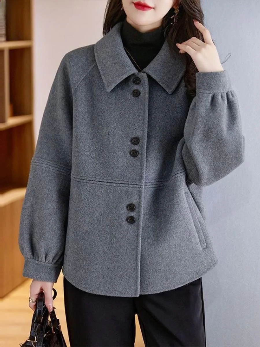 

Faionable ort Woolen Coat for Women Loose Fit Comfortable Soft Material Korean Sle Autumn Winter New Arrival Ele