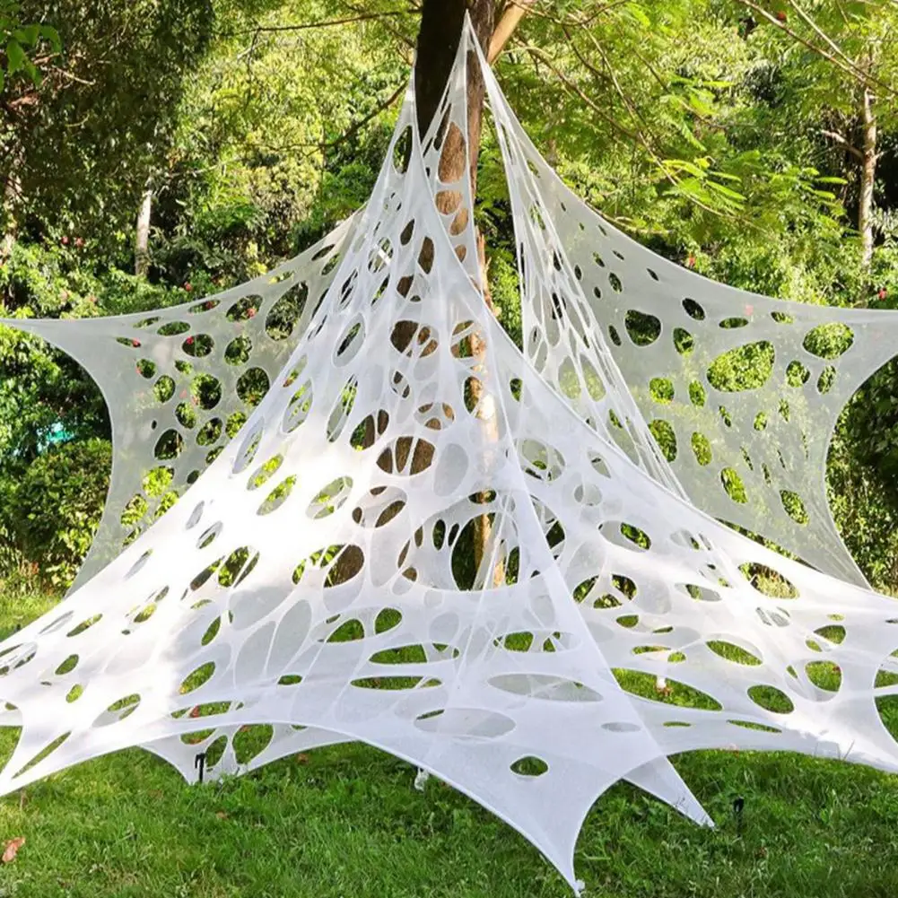 

Reusable Spider Web Spider Web Glowing Halloween Spider Web Set Diy Fabric for Outdoor Haunted House Decoration Reusable