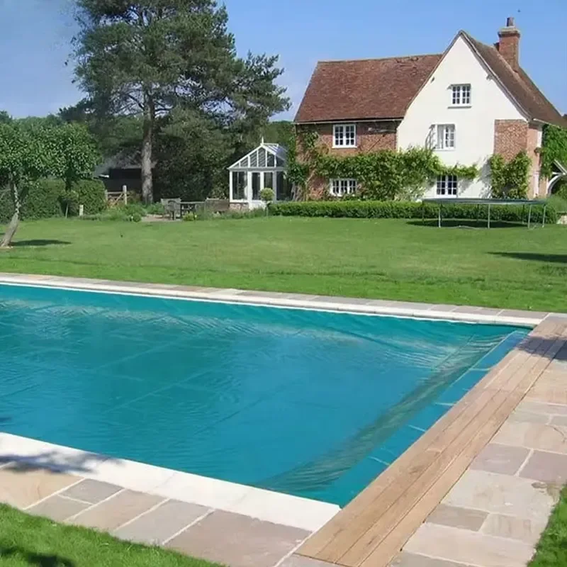 High Quality Blue PVC Fabric Automatic Safety Landy Above Ground Track Cover Net for Outdoor Swimming Pool on Sale