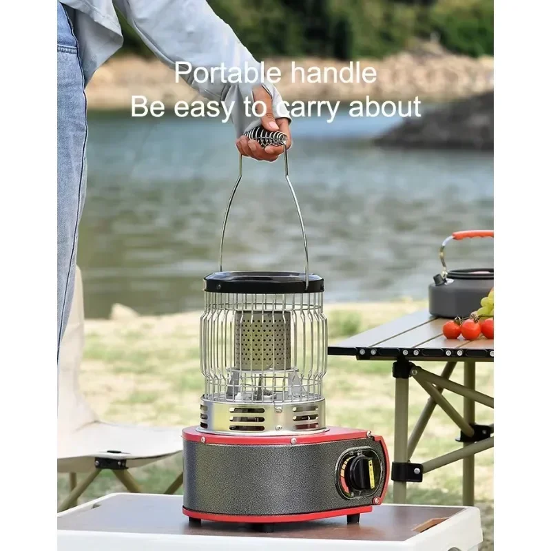 Outdoor Camping Gas Stove 2 in 1 Portable Propane Heater Burner High Efficiency Heating Stove for Winter Ice Fishing Heater