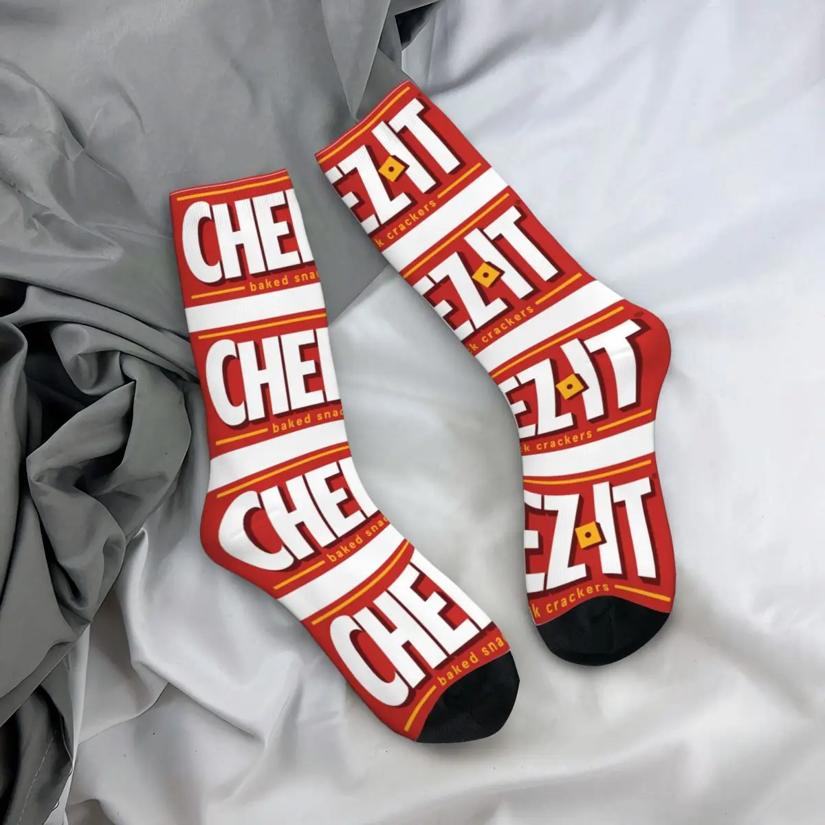 Cheez IT Stockings Logo Artwork Custom Vintage Socks Autumn Anti-Slip Socks Couple Climbing Soft Socks