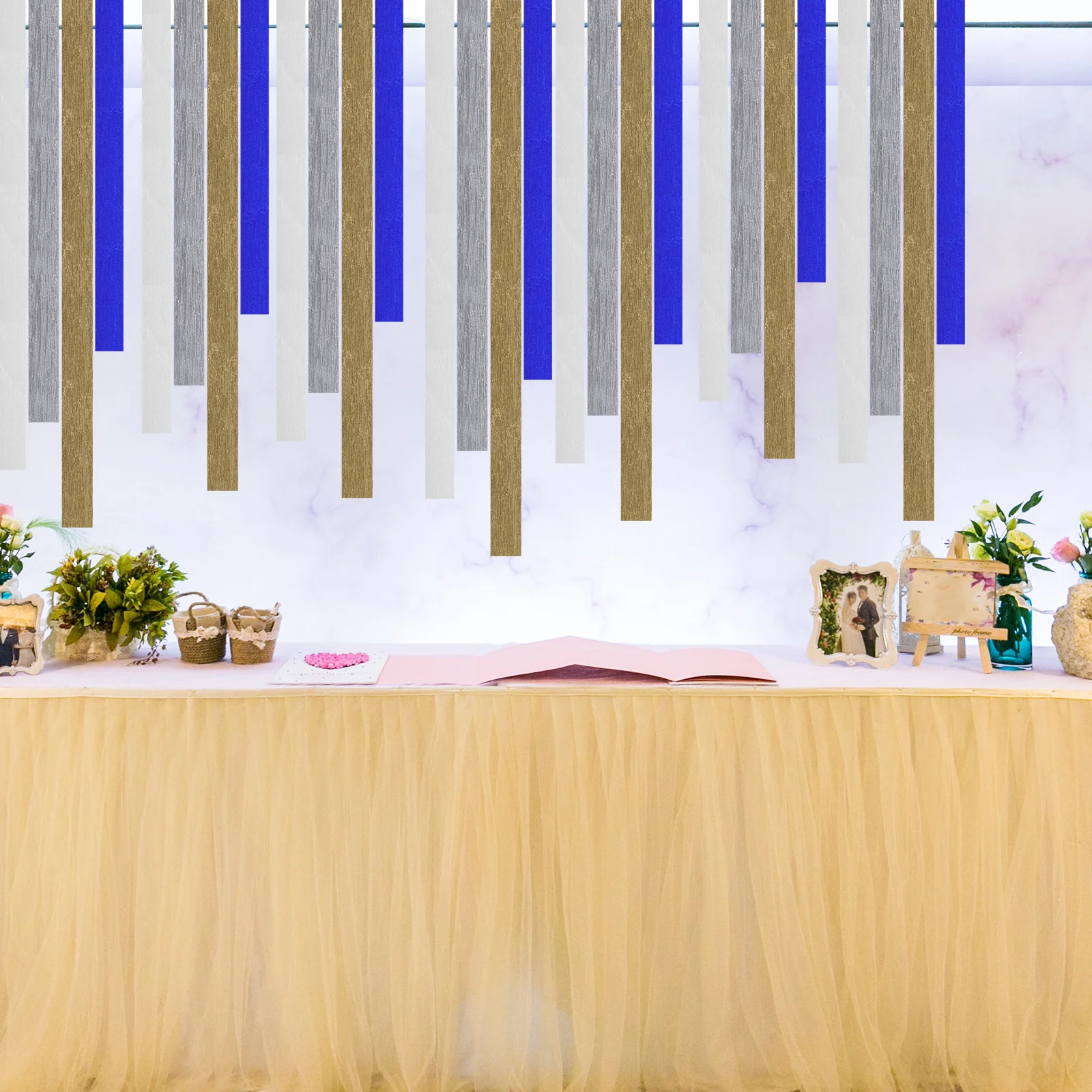 

8pcs Crepe Paper Streamers Decorative Party Garland Soft Color Hanging Backdrop For Birthday Wedding Celebration Party Decor