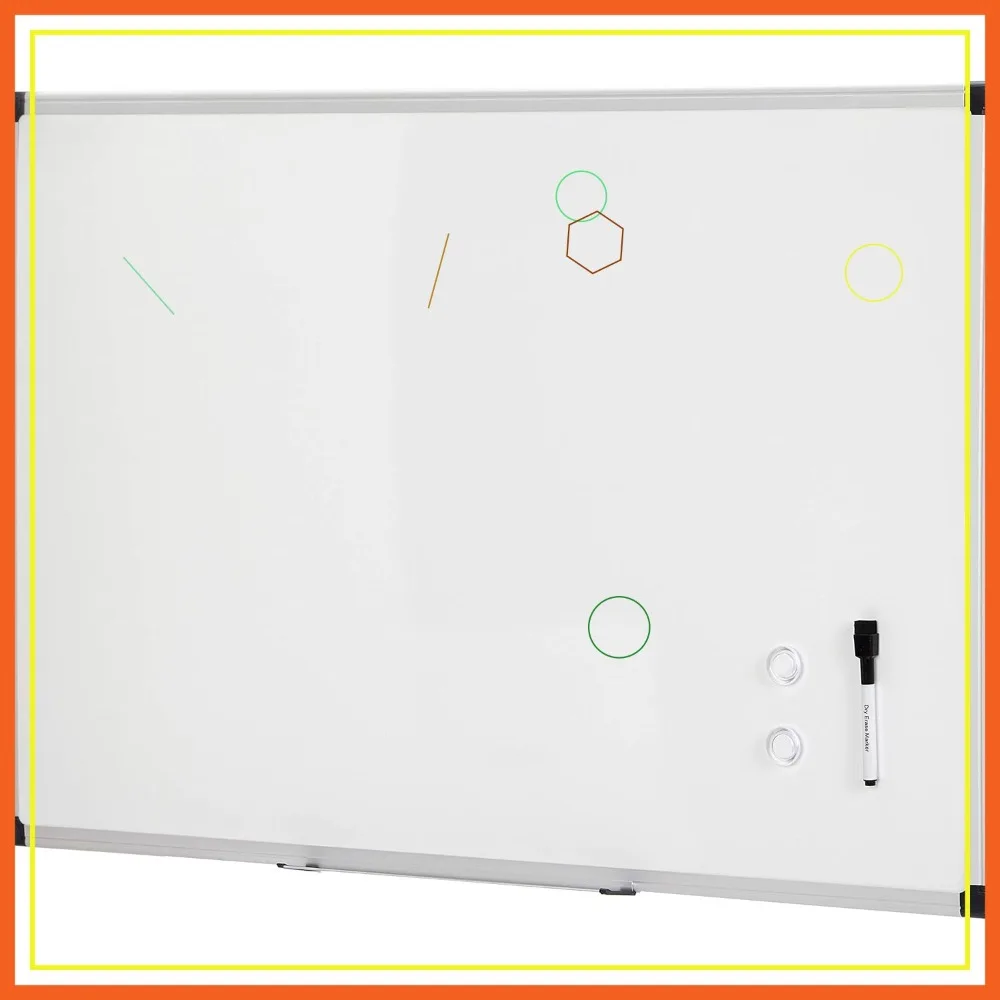 

Магнитная доска для сухого стирания, 36 дюймов (Ш) x 24 дюйма (В), алюминиевая рама, серебристо-белая - проста в использовании