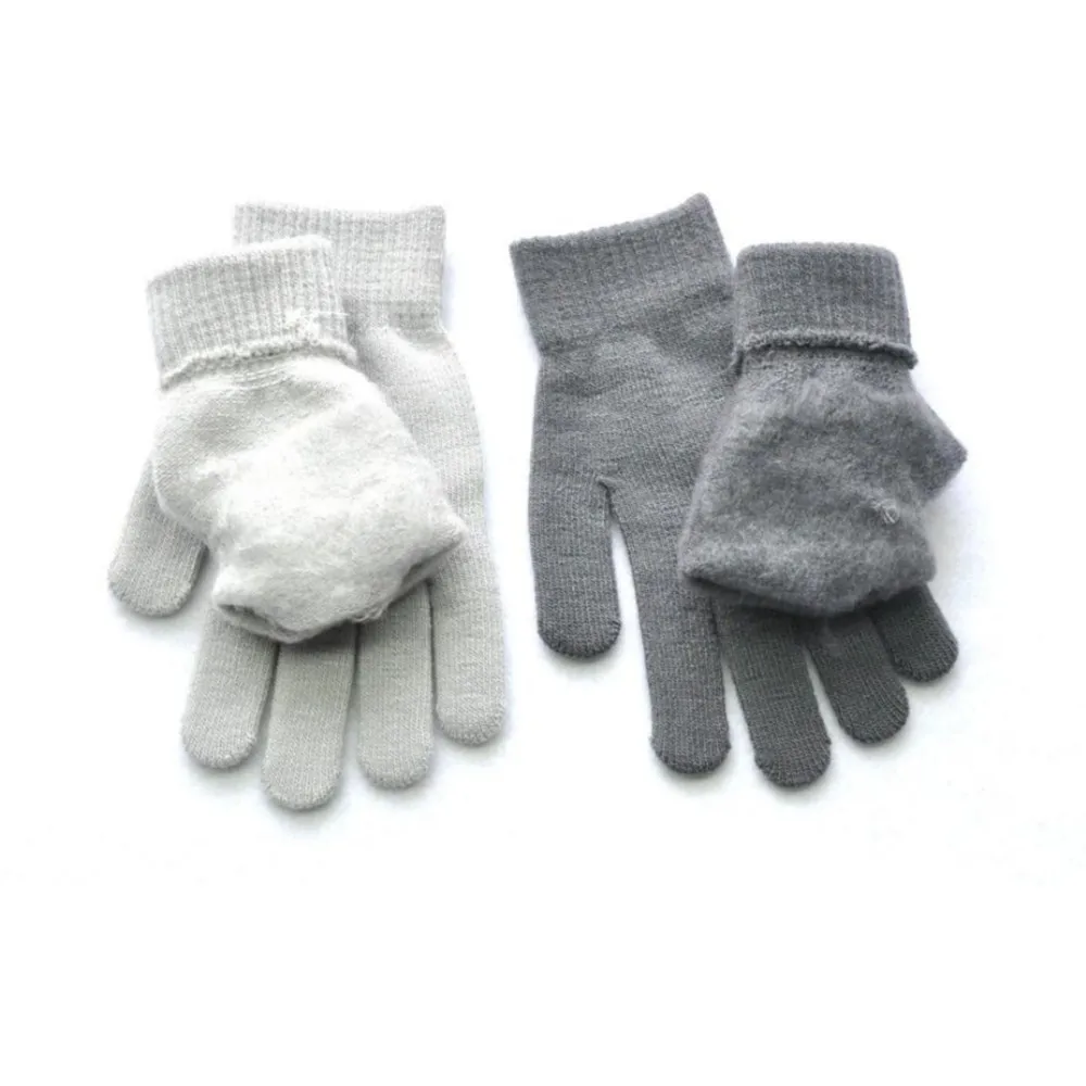 2023 New Women Men Warm Gloves Winter Touch Screen Plush Fleece Gloves Cold Warm Wool Solid Color Knitted Mittens Cycling Gloves