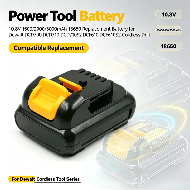 10.8V 1500/2000/3000mAh 18650 Battery for D ewalt DCD700 DCD710 DCD710S2 DCF610 DCF610S2 Cordless Power Drill Tool Bateria