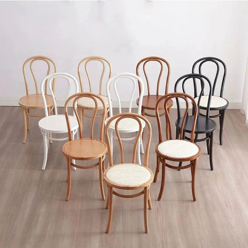 Haushalt Retro Esszimmers tühle Restaurants Cafés Rückenlehnen Rattan gewebte Stühle Freizeit Massivmode Holz hocker