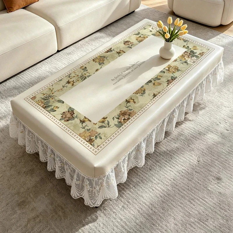 Coffee Tablecloth Waterproof Oil-proof No-rinse Heatresistant Placemat Affordable Luxury Premium Feel Rectangle Oven Table Cover