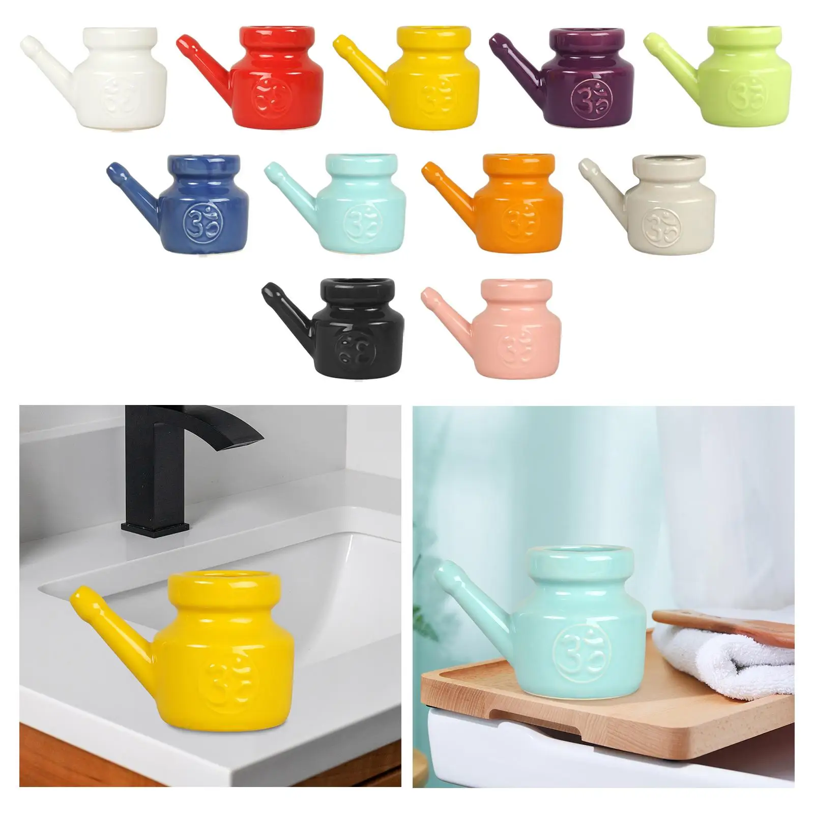 세라믹 네티 냄비 누수 방지 부비동 린스 냄비, 비강 세척에 내구성, 2-6 팩