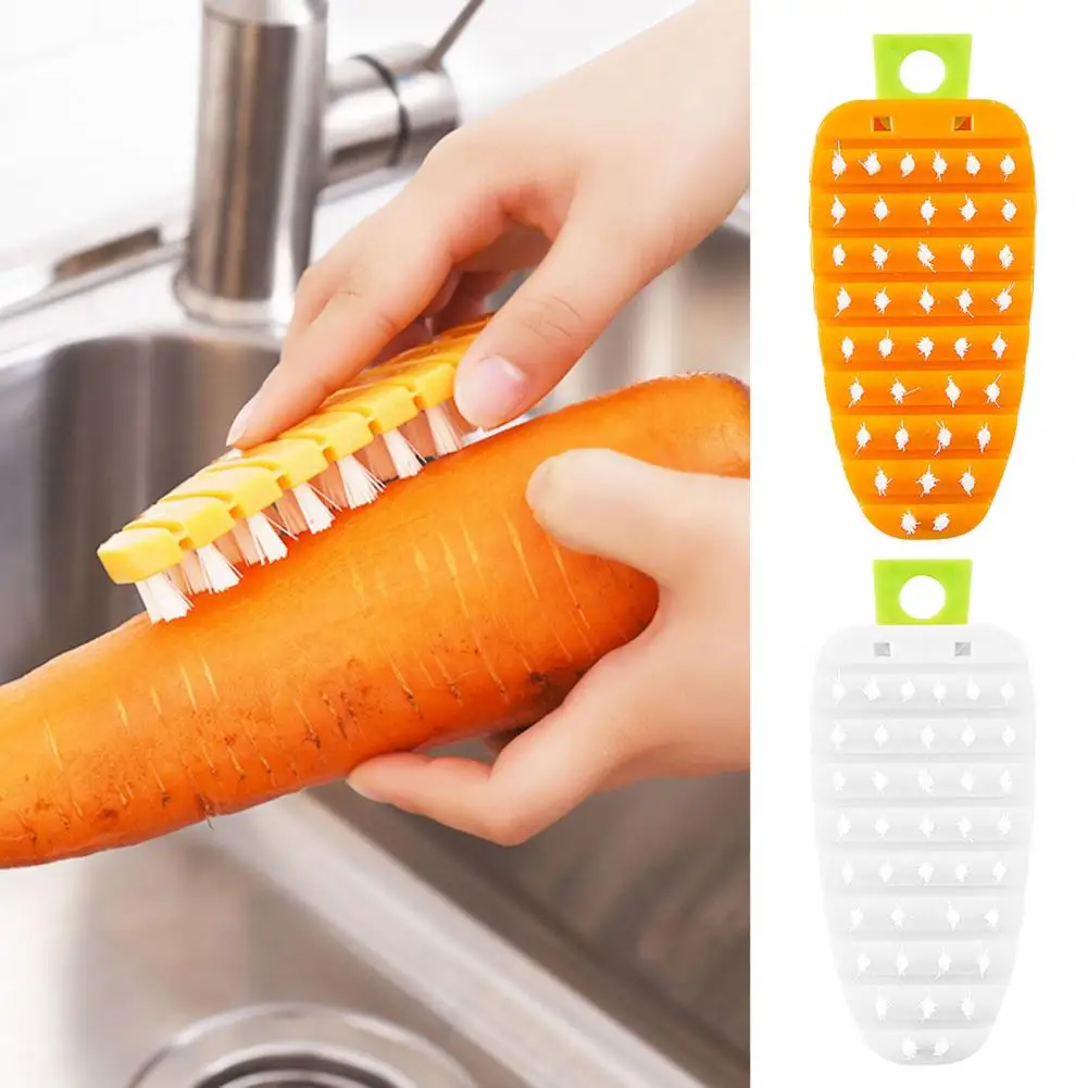 Non-scratch Scrubbing Brush Soft Bristle Brush Flexible Bristled Vegetable Fruit Brush for Stain Removal for Carrots