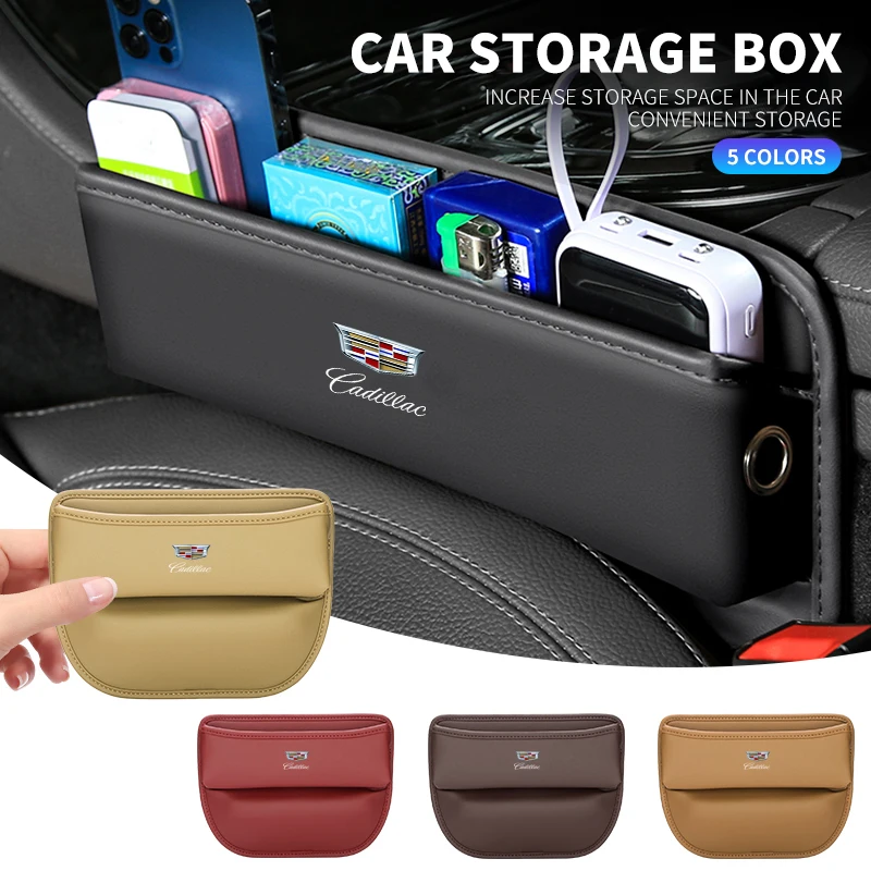 

Органайзер-ящик для хранения в зазоры автомобильных сидений для Cadillac SRX, Escalade, CTS, BLS, ATS, DTS, XTS, SLS, XLR, V, Deville, CT5, аксессуары