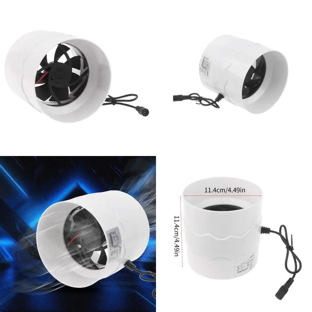 

652F Линейный воздуходувка 4-дюймовый вентиляционный вентилятор Воздухоотводчик Линейный морской трюмный мощный вентилятор для