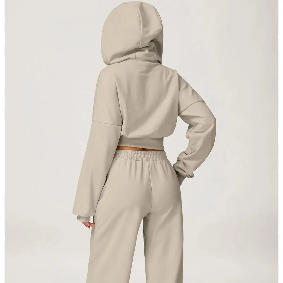 

Ningyu 2PCS New Autumn Winter Hooded Sweatshirt Set Women Clothes Casual Outdoor Loose Yoga Set Women Casual Running Sportswear