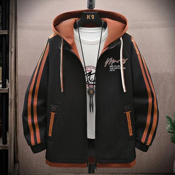 High quality 2024 spring autumn men's hooded jackets youth casual zipper windbreaker sports outdoor loose coats outerwear Tops