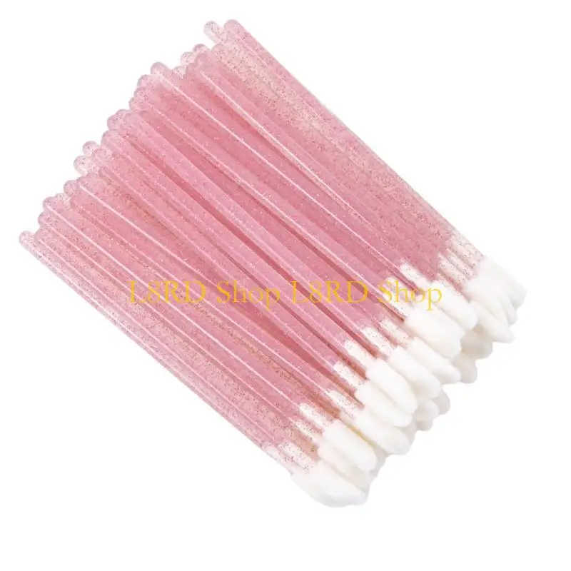 L8RD Professional Lip Brush Set 50pcs Disposable Lipstick Applicators with Soft Bristlesfor Makeup Artists and Salon