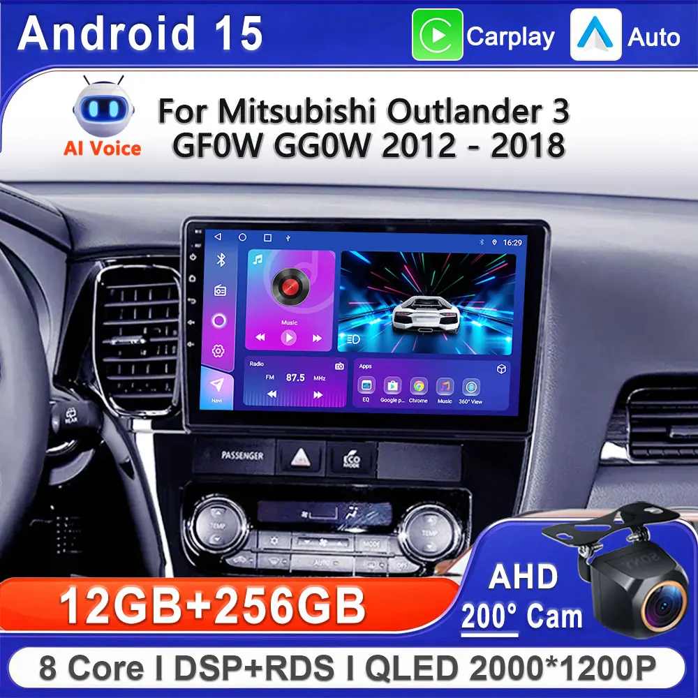 

Android 15 для Mitsubishi Outlander 3 GF0W GG0W 2012-2018 левый руль автомобильный мультимедийный навигационный стереоэкран головное устройство