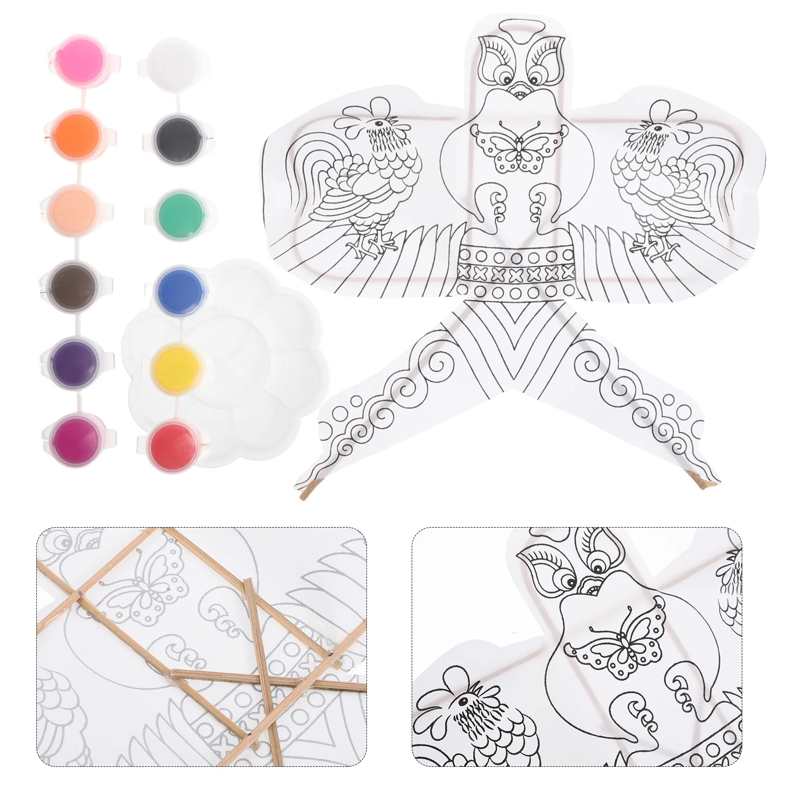 Kit de fabrication de cerf-volant à faire soi-même, 1 pièce, peinture vierge pour enfants, décoration, ensemble d'activités amusantes, cadeau de fête pour débutants