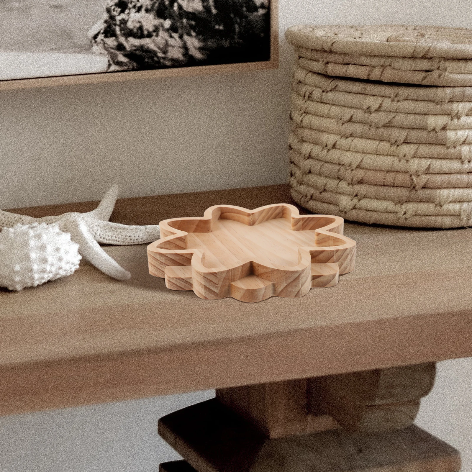 

Lotus Shaped Wooden Tray Crystal Display Plate for Accessories Stone Jewelry Storage Holder Wood Craft Trinket ganizer Home