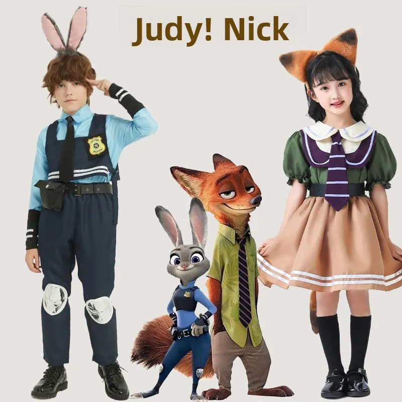 Детский карнавальный костюм Джуди Ни Кролик, наряд полицейского, головные уборы, одежда для выступлений, брюки, юбка, версия M Fem