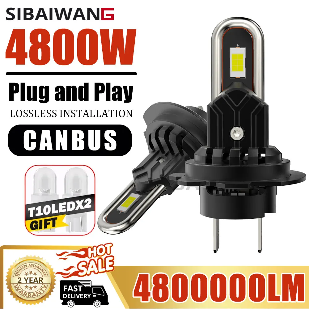 

SIBAIWANG Higt Power H11 H4 H7 LED Car Headlight 6000K White 9005 Led Bulbs CANBUS 1:1 Auto Turbo Auto Fog Lamp LED Lamps 2Pcs