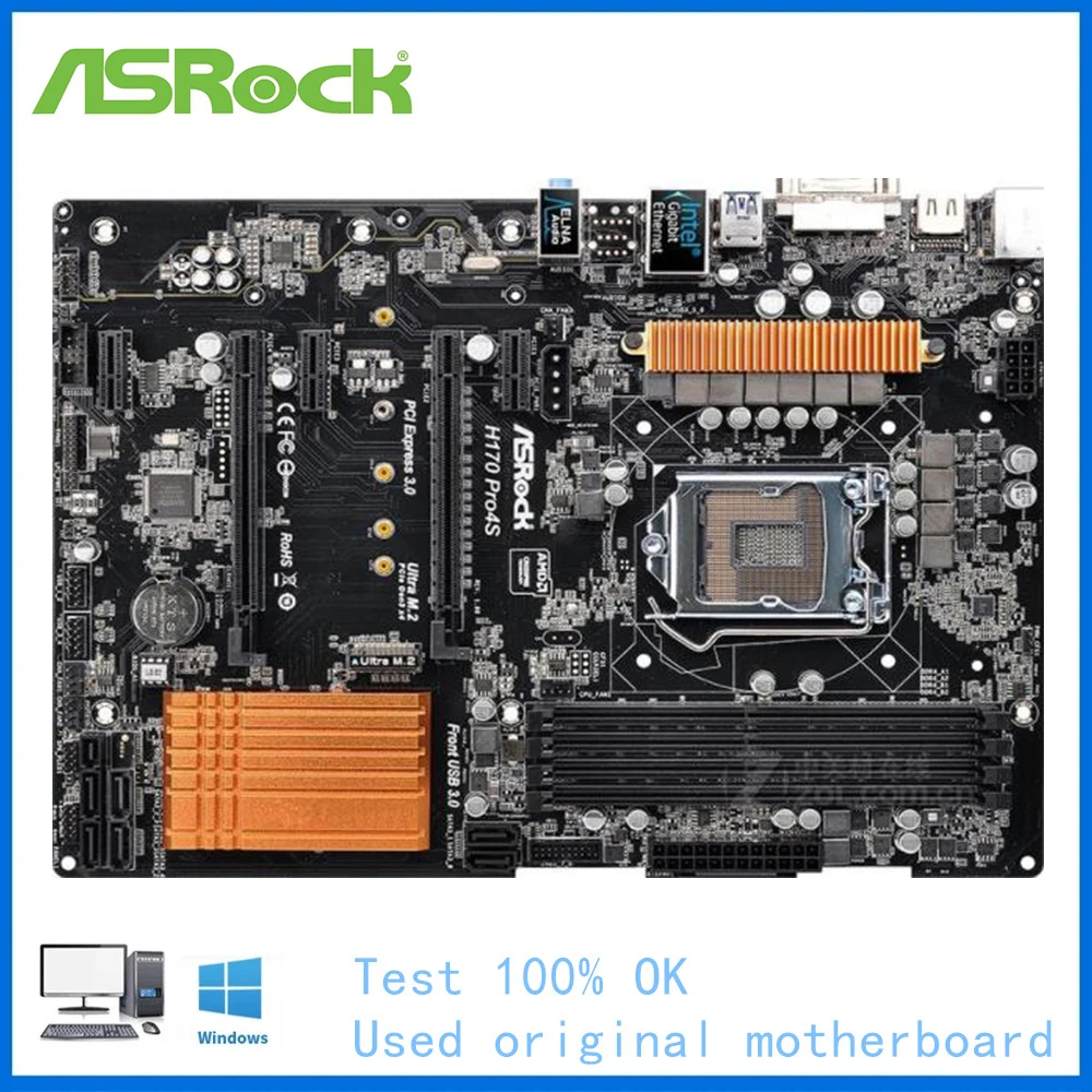 

Used For ASRock H170 Pro4S Motherboard LGA 1151 DDR4 H170 Desktop Mainboard Support i3 i5 i7 6500 6600