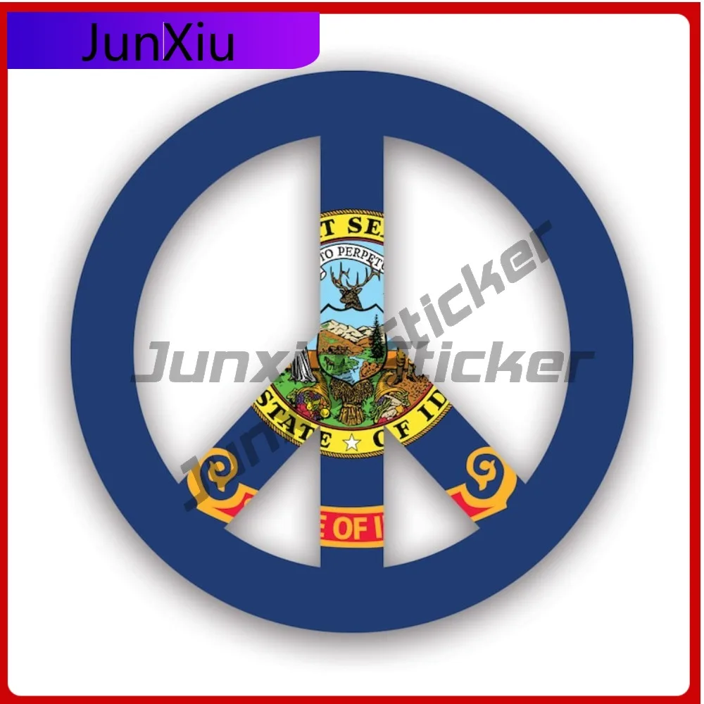 

Idaho Flag Peace Symbol Stickerwaterproof Outdoor Funny Car Waterproof Vinyl Decal For Campers Fun Creative Unique Outdoor