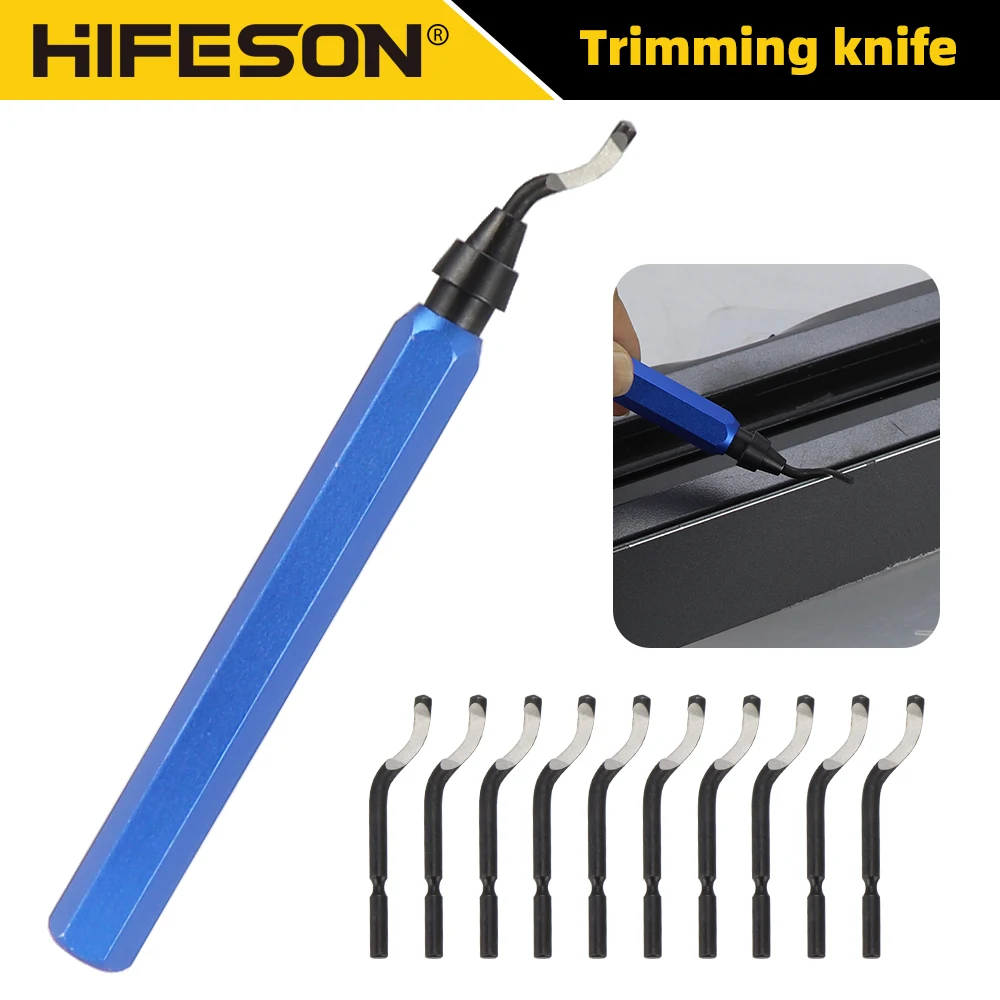 

Deburring Tool with 11 Steel Blades DIY Edge Cutter Hand Chamfering Tool For Plastic 3D Printing Wood