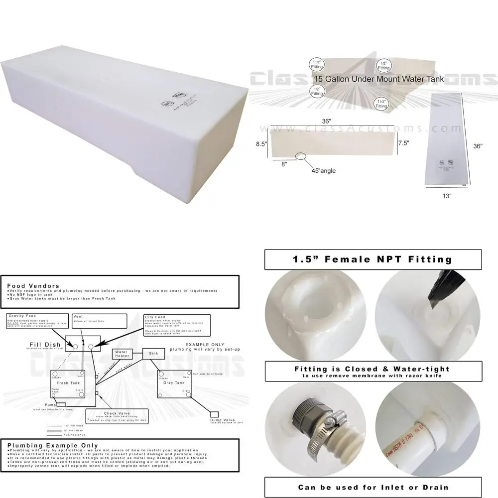 Untermontierter 15-Gallonen-Frisch- und Grauwassertank für Wohnmobile zur Konzessionengebrauch